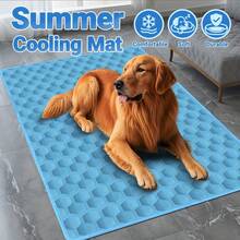Thảm làm mát cho chó mèo mùa hè, vải thấm hút ẩm | Giường lưới thoáng khí | Sợi Polyester bền - Giữ cho mèo và chó của bạn mát mẻ và thoải mái suốt mùa hè, phù hợp cho thú cưng nhỏ, vừa và lớn (Có 5 kích cỡ) - Màu xanh lam - Xem 5