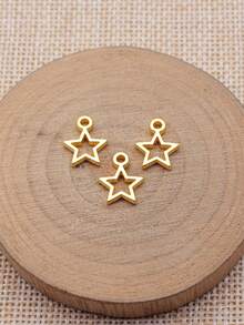 40 个/包 13x10 毫米空心星形吊饰，适用于 DIY 耳环、项链、手链、钥匙扣制作 DIY 珠宝制作