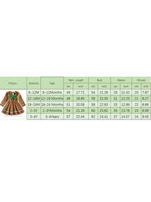 Toddler Baby Girl Christmas Dress Gingerbread Man Velevt Ruffle Dress Long Sleeve Tutu Dresses Christmas Outfit - 卡其色 - 查看 8