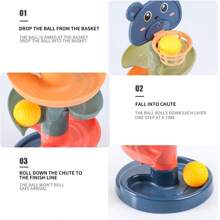 1pc Children Cartoon Basketball Board Toy, 3 Track 3 Balls/5 Track 5 Balls/7 Track 7 Balls, Educational Early Learning Exercise Hand Grip And Focus Ability, Track Ball Stacking Toy, Kids Birthday/Thanksgiving/Christmas Gift