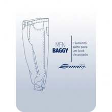 Calça Jeans Sawary Baggy - 280496 - Azul - Visão 7