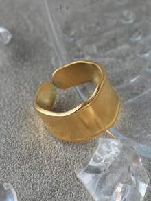1pc Gold Vintage Style Versatile Elegant Chic Exaggerated Fashion Unique Delicate Design Decorative Fencing Crown Ring, Suitable For Female, Graduation Gift, Thanksgiving, Party, Daily Wear, Vacation - Yellow Gold - View 7
