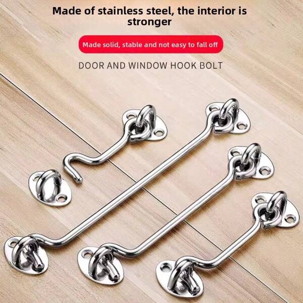 Heavy Duty Solid Stainless Steel Wind Hook, Aluminum Alloy Door Window Hook, Door Latch, Anti-Wind Hook, Window Latch, Extended Length