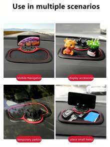 YITUMU Supporto per telefono auto rotante a 360°, con targa di parcheggio temporanea, tappetino antiscivolo multifunzionale in silicone per cruscotto, accessorio universale per interni auto