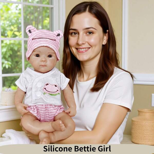 13 pouces Poupée bébé Bettie faite à la main en silicone doux au toucher pour bébé nouveau-né, cadeau d'anniversaire pour enfants