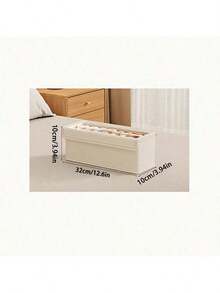 1/2 件无盖/有盖织物可折叠可见窗口衣服收纳盒，家用抽屉式牛仔裤收纳盒 - 帶蓋米色 - 查看 12