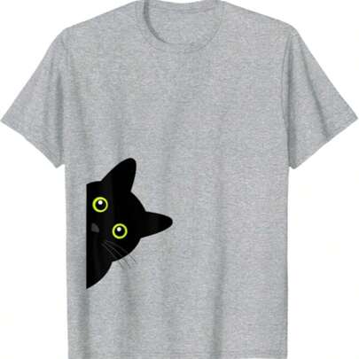 男女兼用 - 猫好きのためのデザイン メンズ レディース 半袖 かわいい猫のシルエット Tシャツ - わがままボディ 猫 ねこ 太ったねこ ぽっちゃり ねこ好き かわいい おもしろ 面白い Tシャツ - 【覗くネコ】黒猫 にゃんこ 猫好き 猫 可愛い ネコ 子猫 ネコ好き 面白い 変な 遊び心 ネタ ウケ狙い おもしろ Tシャツ -  ポケットの中の猫ポケットキャット猫好き ねこ好き ネコ好きニャー猫 猫の飼い主 心電図 おもしろ 可愛い ねこ ネコ 猫 Tシャツ - わがまま猫 ねこ ラーメン好き かわいい おもしろ マンガ Tシャツ - おもしろ 猫好き 猫 猫柄 ねこ ネコ サメ 面白い にゃん ギフト プレゼント シャーないにゃん かわいい なぐサメ Tシャツ