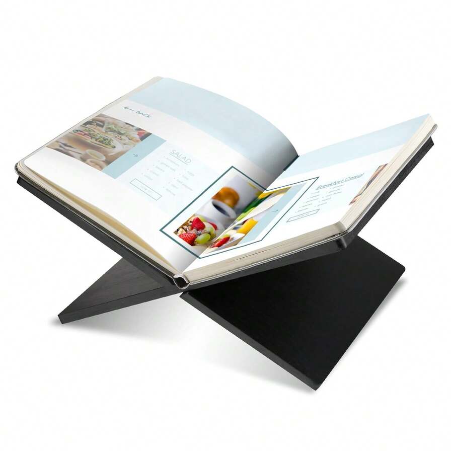 开放式展示架、木制大书架、咖啡桌架、杂志、艺术、烹饪书、圣经等木质画架 - 彩色 - 查看 1