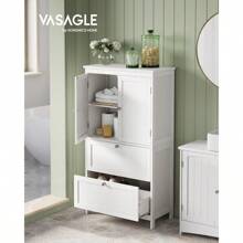 Bathroom Cabinet Bathroom Cabinet Kitchen Cabinet Storage Cabinet With 2 Doors And 2 Drawers Adjustable Shelf 30 X 60 X0 Cm Classic White BBC551P31 - 經典白 - 查看 2