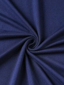 Camiseta casual de manga corta con cuello redondo y estampado de letras para hombre, verano - Azul Marino - Ver 4