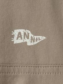 Annil 儿童服装：女童、女孩、男童、男孩、成人、青少年、全腰梭织单裤、字母轻运动风工装、下摆抽绳设计、秋季