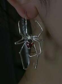 1pc Halloween Dark Gothic Creeper Spider Ear Cuffs For Women, Sweet Cool Punk Personalized Exaggerated Copper Earring Clip, Halloween Party Ear Jewelry Accessories Festival Gifts