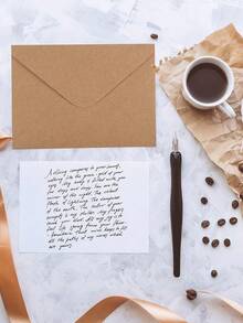 100个/50个/20个/1个牛皮纸迷你信封，棕色牛皮纸信封适用于礼品卡和名片 [10.5厘米 X 7厘米] - 牛皮色 - 查看 5