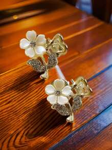1pc Women's Elegant Red Rose Tassel Crystal Hair Claw Clip, Ideal Gift Hair Clips Hair Jaw Clip Hair Clamps Hair Clutch Hair Catcher Clip