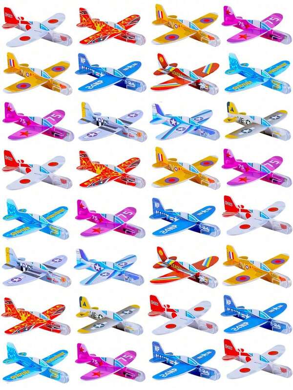 12 piezas/6 piezas/2 piezas - Aviones planeadores de espuma para fiesta de Halloween, aviones de papel, regalos de fiesta de cumpleaños, juguetes voladores para exteriores para premios en el aula para niños y niñas, rellenos de huevos de colores, recuerdos de fiesta de Halloween para trucos o dulces (Múltiples colores)
