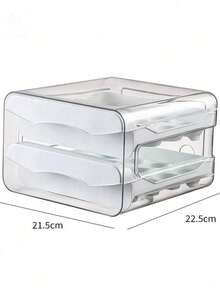 2-stöckige Schublade 32 Fach stapelbare Aufbewahrungsbox aus transparentem Kunststoff, Kühlschrankeierbehälter, Kühlschrankeierfach