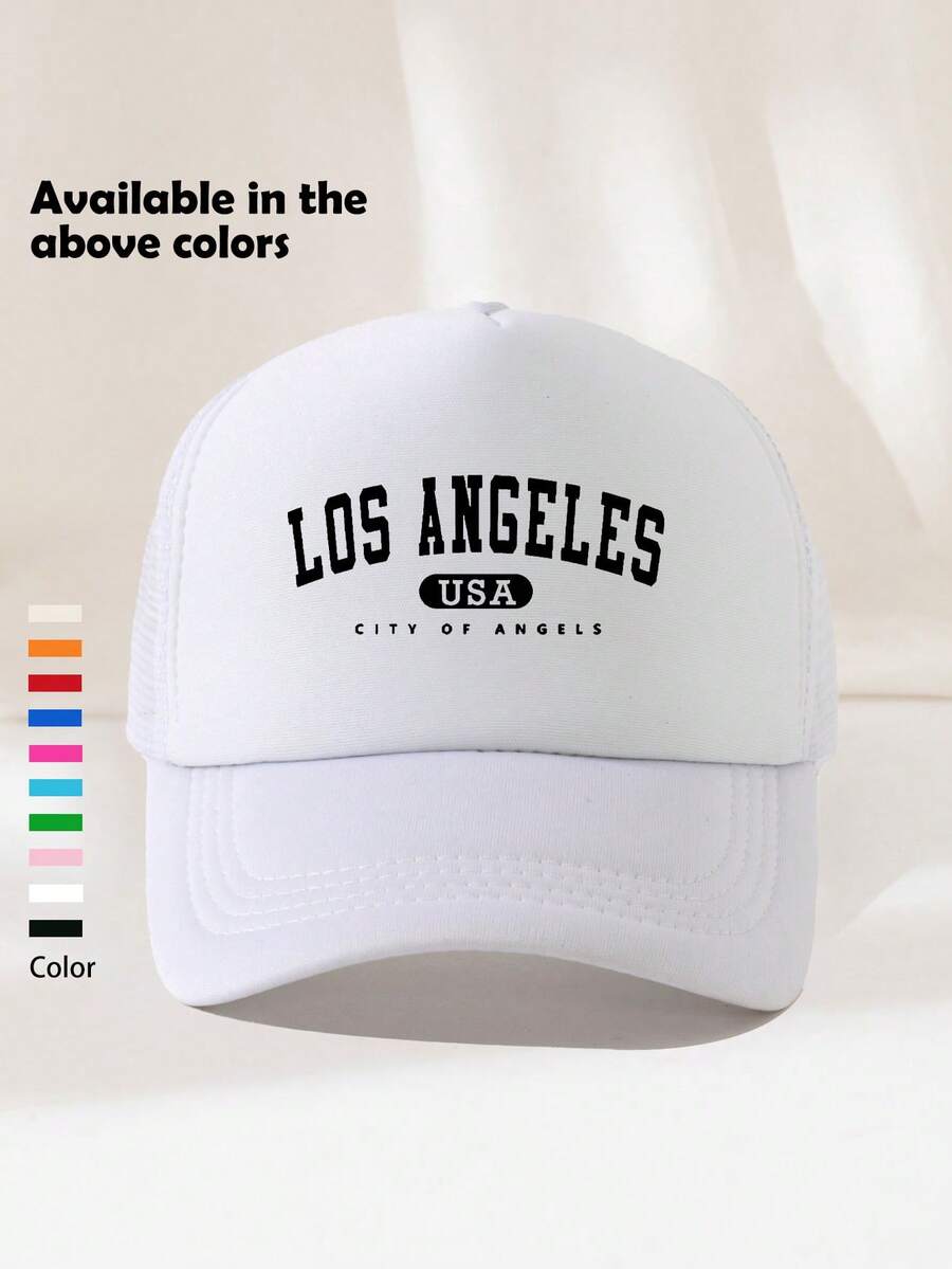 1 件男士洛杉矶字母印花户外休闲时尚可调节防晒棒球帽，适合日常佩戴
