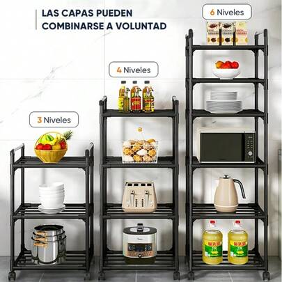 1 pieza de rejilla de hierro de 3/4/5/6 capas: estante multifuncional y duradero para organización y almacenamiento  Este estante de alta calidad, disponible en 3, 4, 5 y 6 capas, es ideal para optimizar el espacio en cocinas, garajes y despensas. Su diseño resistente y color oscuro aportan elegancia y estabilidad, mientras que su estructura extraíble permite soluciones versátiles de organización. Perfecto para espacios pequeños, facilita el orden en el hogar con gran capacidad y durabilidad, adaptándose a múltiples escenarios con eficiencia.