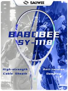 SALYWEE BaboBee | 100% Full Carbon Fiber Tennis Racket MAX 60lbs Pre-Strung | Aerospace-Grade Frame 275±G Lightweight With Free Overgrip + Bag | Hexagon Honeycomb Tech | Professional Tennis Racquet For Gift Giving - Multicolor - View 4
