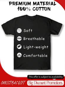 Casual Men's Cotton Round-Neck T-Shirt, Colorful "Back To The 90s" Motif With Cassettes, Rainbows, And Pop Art Elements, Men's Tops For Spring/Summer, Soft And Breathable Short-Sleeved T-Shirt For Men - 黑色 - 查看 4