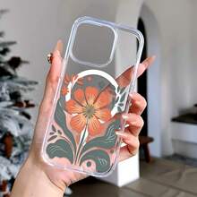 Suitable For 16/15/14/13/12 Pro Max 16 Plus, And Earlier Versions Of Fashion Bohemian Floral Pattern Phone Case.With Shockproof Protection, Magnetic Wireless Charging And Transparent Acrylic Design. - 無色 - 查看 3