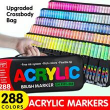 288 Colour Acrylic Marker Set, Soft Tip With Automatic Ink Control System, Strong Coverage For Doodling And Colouring, Suitable For Artists, DIY Crafts, Canvas, Wood, Glass, Rocks And Fabrics, Great For Back To School!