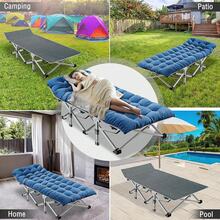 Oversized XXL Folding Camping Cot With 2-Sided Mattress, Portable Folding Cots For Adults,  32'' Wide XXL Folding Cot Bed For Sleeping,Tent Cot, Supports 900 Lbs