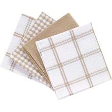 -fal Textiles - Juego de 4 paños de algodón para Cocina, diseño wafle Plano, Breeze,, Paquete de 4, 1 - Brisa - Ver 9