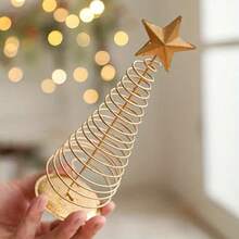 1PC,Gold Mini Wrought Iron Christmas Tree, Mini Star Metal Christmas Tree, Tabletop Christmas Tree Decoration For Christmas Party, Home Decoration, Gifts