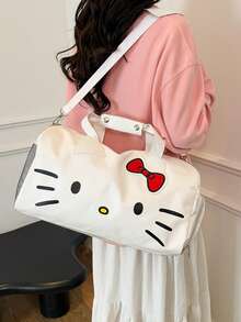 Sanrio 1个女士大号旅行手提包，可爱蝴蝶结单肩包，卡哇伊健身斜挎包，时尚礼物 - 彩色 - 查看 1