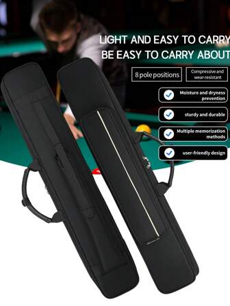 Pool Cue Case, Pool Stick Carrying Case Holds Butts And Shafts, Billiard Cue Bag With Shoulder Straps