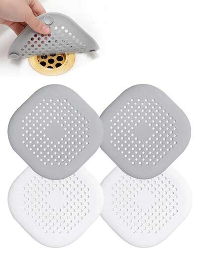 2 件/1 件浴室毛发收集器、淋浴排水过滤器盖、浴缸排水过滤器、带吸盘的硅胶毛发塞，易于安装和拆卸，方便清洁，用途广泛 - 收集浴室、厨房水槽中的头发，防止食物残渣堵塞排水管
