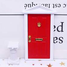 1件迷你木制精灵门模型微缩模型仿真家具模型娃娃屋DIY配件万圣节圣诞节礼物 - 彩色 - 查看 12