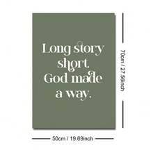 1 幅带框/无框长话短说，上帝创造了一条道路圣经经文海报绿色基督教名言墙艺术帆布印刷简约美学装饰画适用于公寓、客厅、卧室、现代家居装饰 - 彩色 - 查看 8