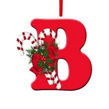 1件裝聖誕壓克力字母吊飾 - Merry Christmas，附聖誕帽設計，適用於聖誕樹、節日派對裝飾與居家裝飾，聖誕房間裝飾 - 紅色 - 查看 9