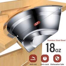 Adjustable Dog Bowl Stand, Elevated Dog Bowls, Bamboo Pet Food Feeder For Small Dogs And Cats, Elevated Pet Bowl Stand With 2 Stainless Steel Bowls And Non-Slip Feet, Height Adjustable Food And Water Stand - Multicolor - View 7