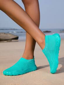 ZVB Barefoot-Friendly Water Shoes, Soft-Soled Women's Beach Shoes For Swimming, Diving, Outdoor Quick-Dry Summer Sandals, Fishing Water Shoes, Non-Slip & Breathable - Cadet Blue - View 8