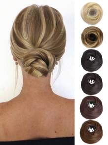 假发髻接发鸟巢发夹发饰芭蕾发髻合成甜甜圈发髻可展开发髻固定发爪复古伸缩马尾辫无需发夹耐用防滑小发髻黑色适用于高马尾和低发髻造型固定发夹扣适合女性女孩 - 彩色 - 查看 12