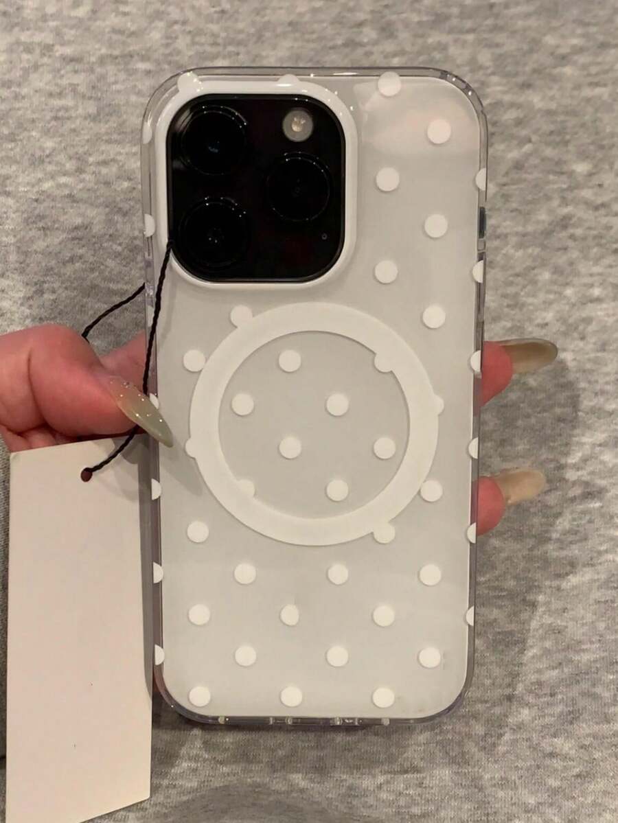 极简波点图案时尚手机壳，柔软磁吸无线充电手机壳，兼容 17 Pro Max、17 Pro、17 Air、17、16、15、14、13、12、11 Pro Max，糖果色果冻保护防震边框，春季礼品手机壳