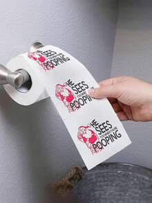 1 rollo de papel impreso con tema navideño, papel higiénico navideño con estampado de Papá Noel, toallas de papel desechables con motivos navideños, decoraciones navideñas, decoración para el hogar en Navidad 2025, suministros de decoración para fiesta de Navidad, regalos navideños, artículos para fiesta de Navidad, decoración de Año Nuevo 2026