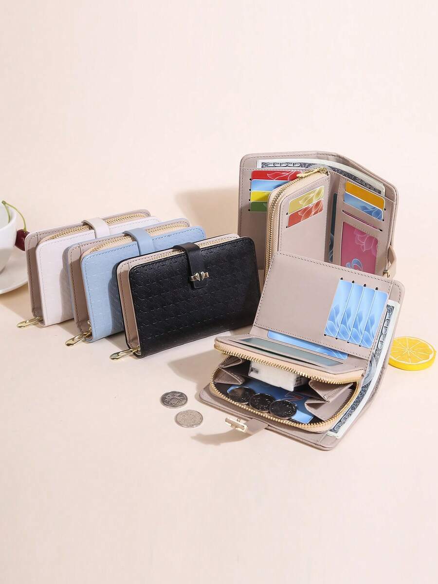 Portafoglio piccolo minimalista, porta carte di credito, borsellino piccolo con finestra per documento di identità, in pelle PU leggera, design minimalista, moderno, adatto per affari, anniversari, San Valentino, compleanno, regalo per coppie, donne, ragazze