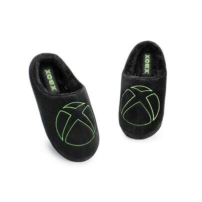  Vanilla Underground X Xbox Mens Black Mule Slippers | Xbox Bedroom Slippers | Officially Licensed Merch