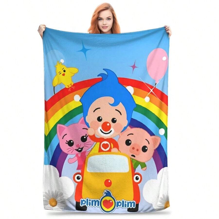 Cartoon Plims Blanket Cover Clown Wool Throw Blankets Summer Air Conditioning Printed Ultra-Soft Warm Bedspreads,.Jpg - White1 - 查看 1