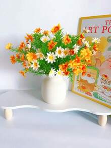 4 pièces Bouquet de fleurs artificielles de marguerite, décoration de fleurs factices pour le salon, la table à manger, le jardin, la fête - Multicolore - Voir 7