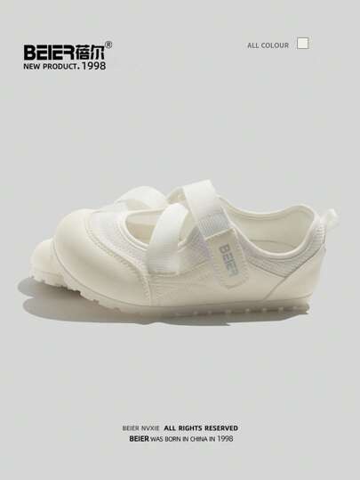 BEIER زوج من أحذية كاجوال بلون متباين من الجلد الصناعي بنمط بريبي مع إبزيم وحلقة، سهلة الارتداء، مناسبة للارتداء في الخارج في الربيع والخريف، أحذية رياضية للنساء