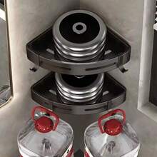 1pc Bathroom Corner Shelf, Aluminum Alloy Wall Mounted Shower Caddy, Rust-Proof Storage Rack Without Drilling