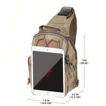 Small Fishing Backpack, Fly Fishing Shoulder Bag, Fishing Gear Bag, Waterproof|Wear-Resistant|Durable|Molle|EDC|Outdoor Tactical Messenger Bag, Men's And Women's Shoulder Backpack, Suitable For Outdoor Shooting Range, Hiking, Fishing Camping, Daily Carry Small Gym Bag - màu đen - Xem 4