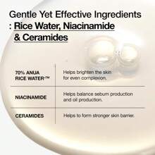 Rice 70 Glow Milky Toner, For Glass Skin, Rice Water, Niacinamide, Ceramides, Panthenol, Fragrance-Free, Non Comedogenic, Fungal Acne Safe, Korean Skin Care, 250ml/8.45fl.Oz.