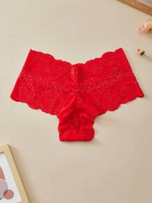 4 条装中腰性感女式加大码内裤女式透气蕾丝平角内裤