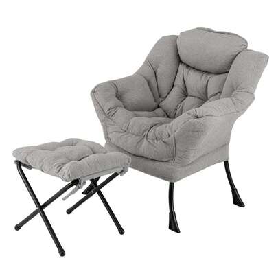 Lifezeal Sillón de ocio con reposapiés plegable y bolsillo de almacenamiento